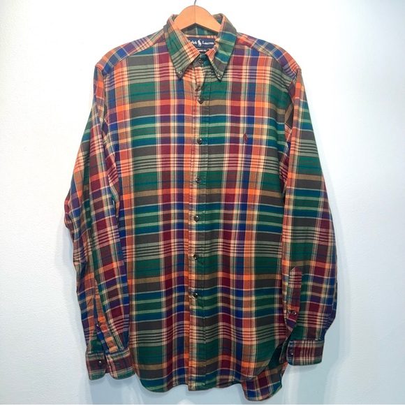 Polo Ralph Lauren Fall Multicolored Plaid L/S Button Up Shirt Men's Small S - Picture 1 of 6
